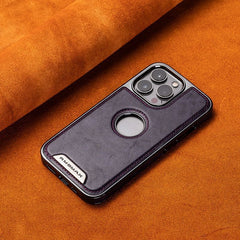 Premium Leather Texture MagSafe iPhone Case – Shockproof for iPhone