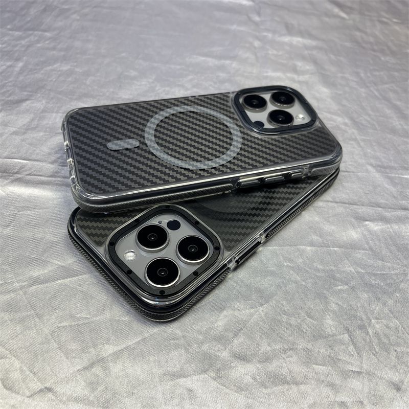 Carbon Fiber Texture iPhone Case – Full Cover Shockproof for iPhone