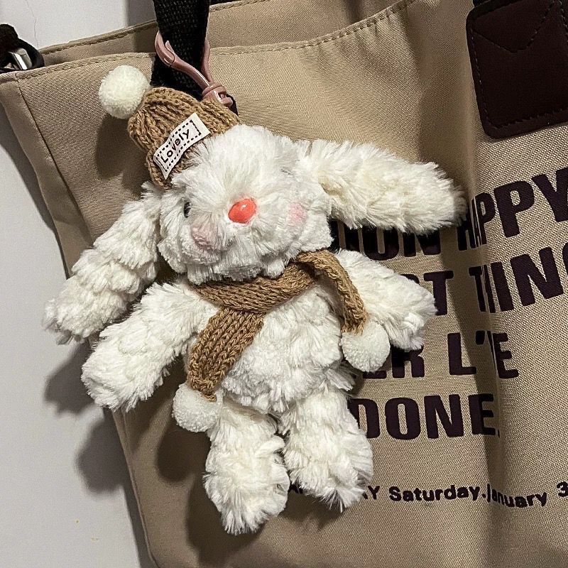 Wasteland-Style Lop-Eared Bunny Keychain – Soft & Trendy Plush Accessory