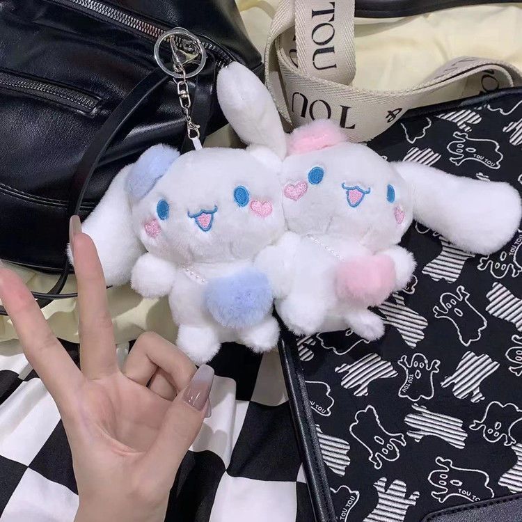 Adorable Cinnamoroll Plush Keychain – Fluffy Bag & Key Pendant