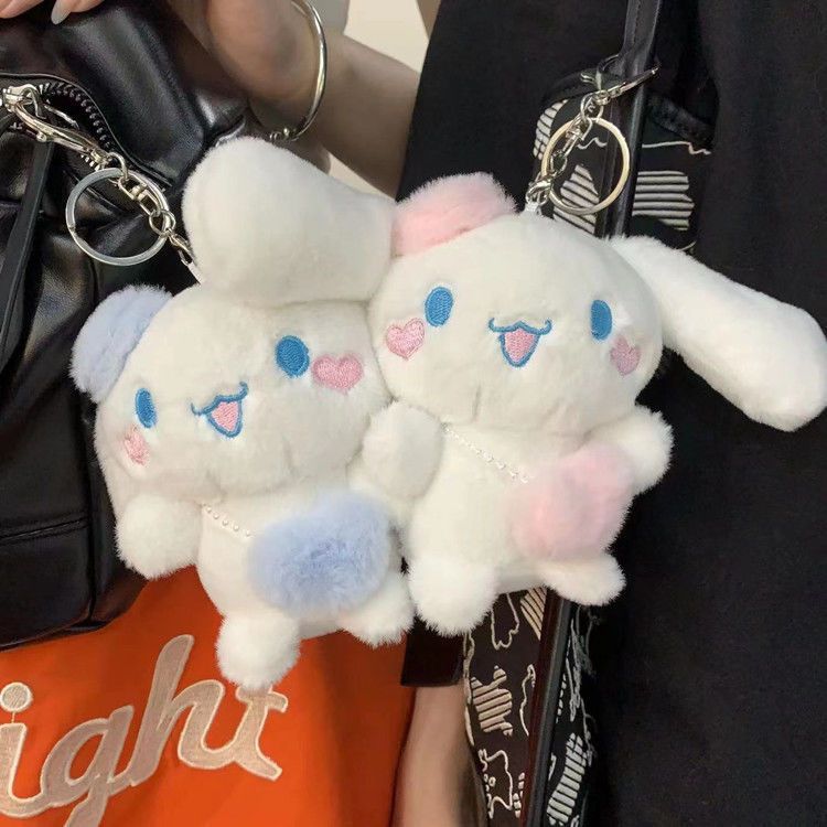 Adorable Cinnamoroll Plush Keychain – Fluffy Bag & Key Pendant