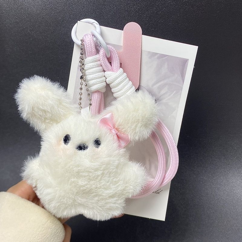 Cute Westie Plush Wrist Strap – Short Cartoon Phone & Earphone Charm