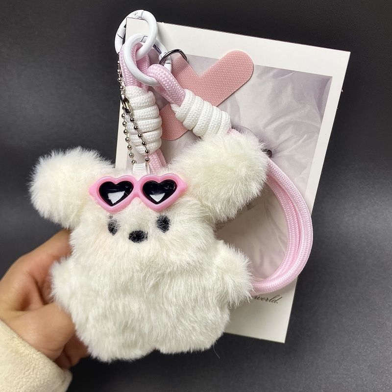 Cute Westie Plush Wrist Strap – Short Cartoon Phone & Earphone Charm