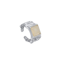 Sugar Cube Crystal Open Ring – French INS Style, Light Luxury Statement Jewelry