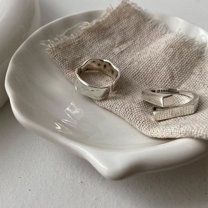 Irregular Vintage Block Ring – Distressed Minimalist INS Style Statement Ring