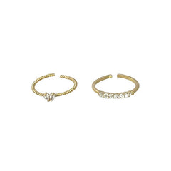 Exquisite Zircon Heart Ring Set – Light Luxury Couple Rings for Women