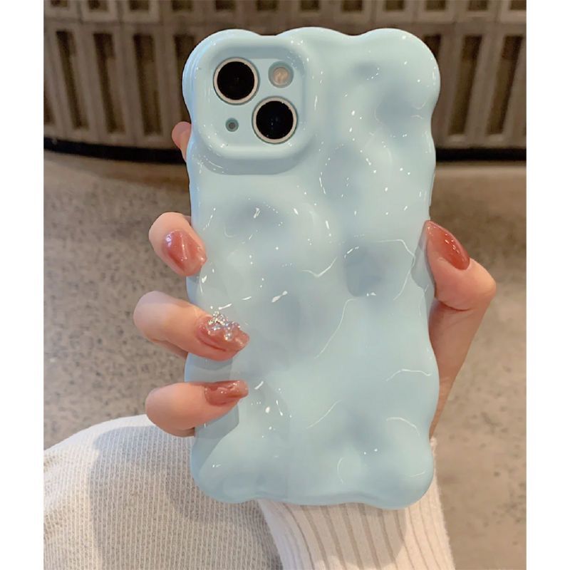 Bubble Cloud Wave iPhone Case – Matte Solid Color Cover for iPhone  Series