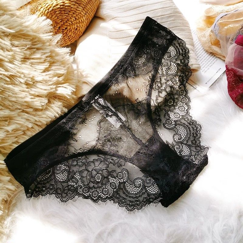Lace Sheer Breathable Low-Waist Sexy Women’s Underwear – Thin Hip-Lifting Bikini Panties