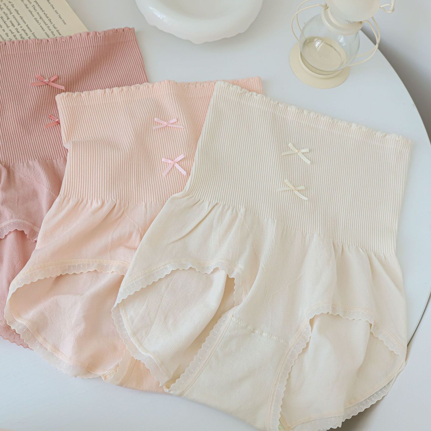 Modal High-Waist Lace-Trimmed Women’s Panties with Cotton Gusset