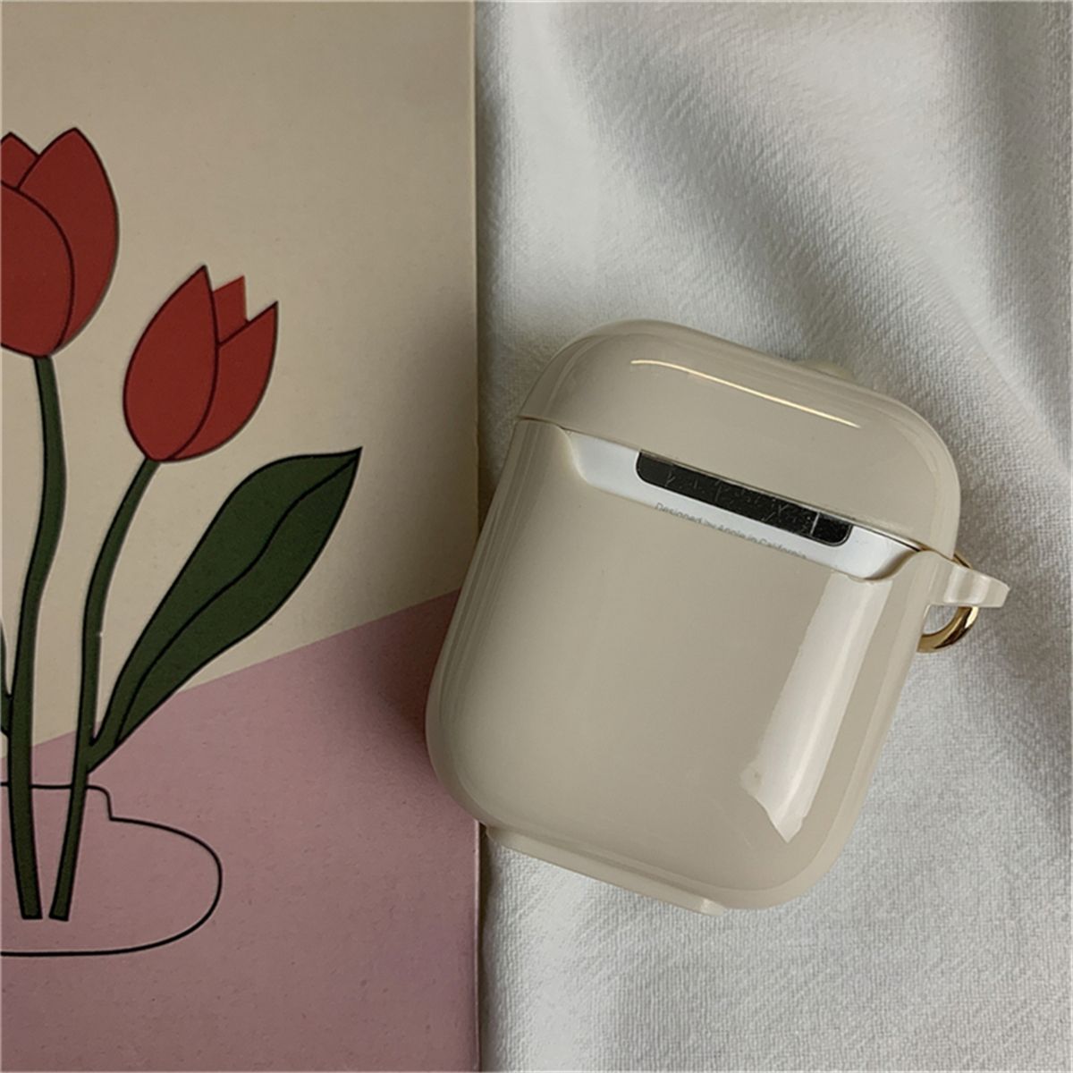 Princess Bow Pearl Shell Wireless Earbuds Case