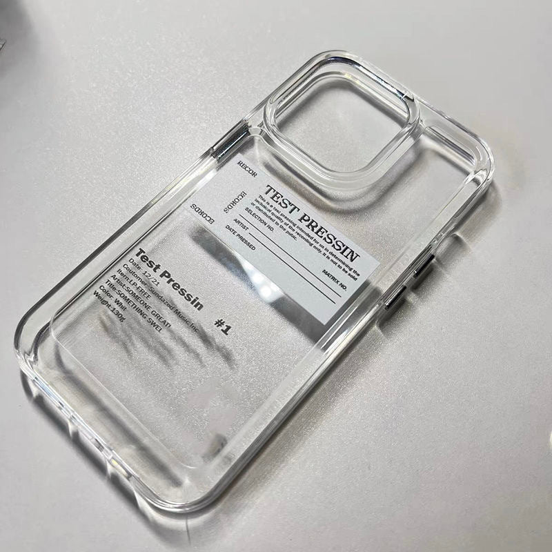 Letter Pattern Transparent Full-Cover iPhone Case – Drop-Resistant, Trendy