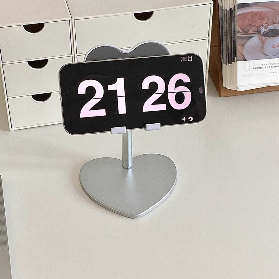 Cute Heart-Shaped Adjustable Phone & Tablet Stand – Universal Foldable Desk Holder
