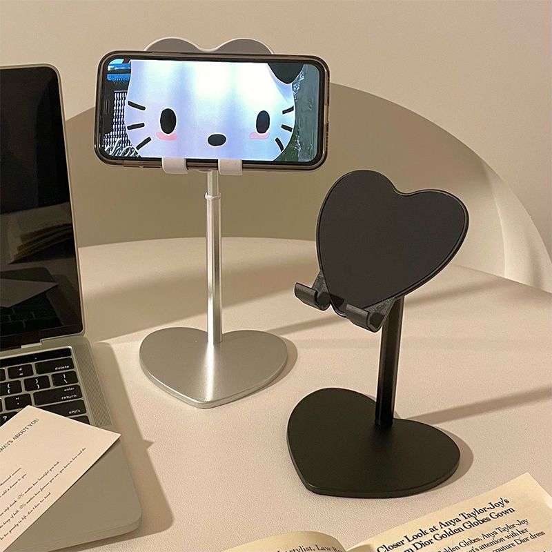 Cute Heart-Shaped Adjustable Phone & Tablet Stand – Universal Foldable Desk Holder