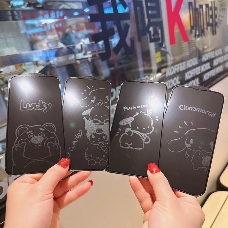 Cute Hello Kitty Tempered Glass Screen Protector – Anti-Fingerprint Cartoon Design