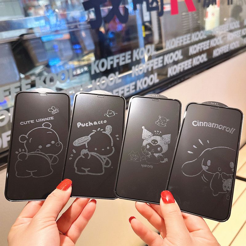 Cute Hello Kitty Tempered Glass Screen Protector – Anti-Fingerprint Cartoon Design