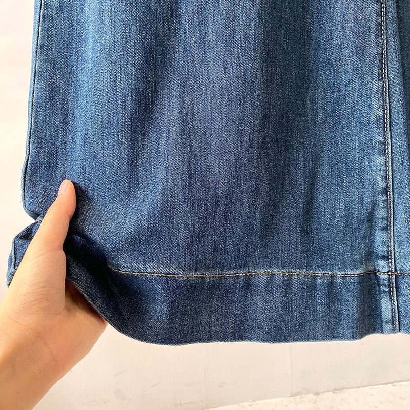White High-Waist Wide-Leg Jeans – Loose Straight Stretch Denim Pants for Women