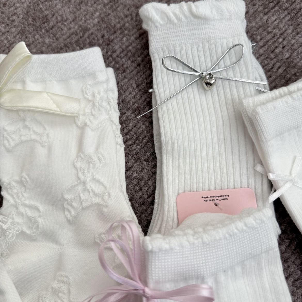 Korean Sweet Lace Bow White Socks – Cute Versatile Socks for Women