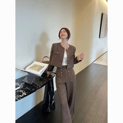 French Style Two-Piece Set for Women – Elegant Slim Fit Outfit