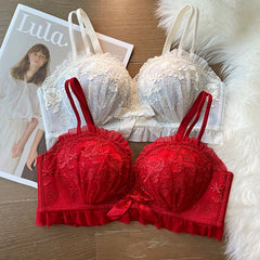 Lucky Red Push Up Bridal Bra for Small Bust