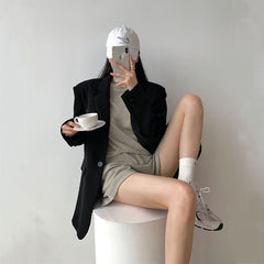 Black Stylish Design Casual Blazer Jacket