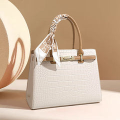 Genuine Leather Top-Handle Mom Handbag for Women