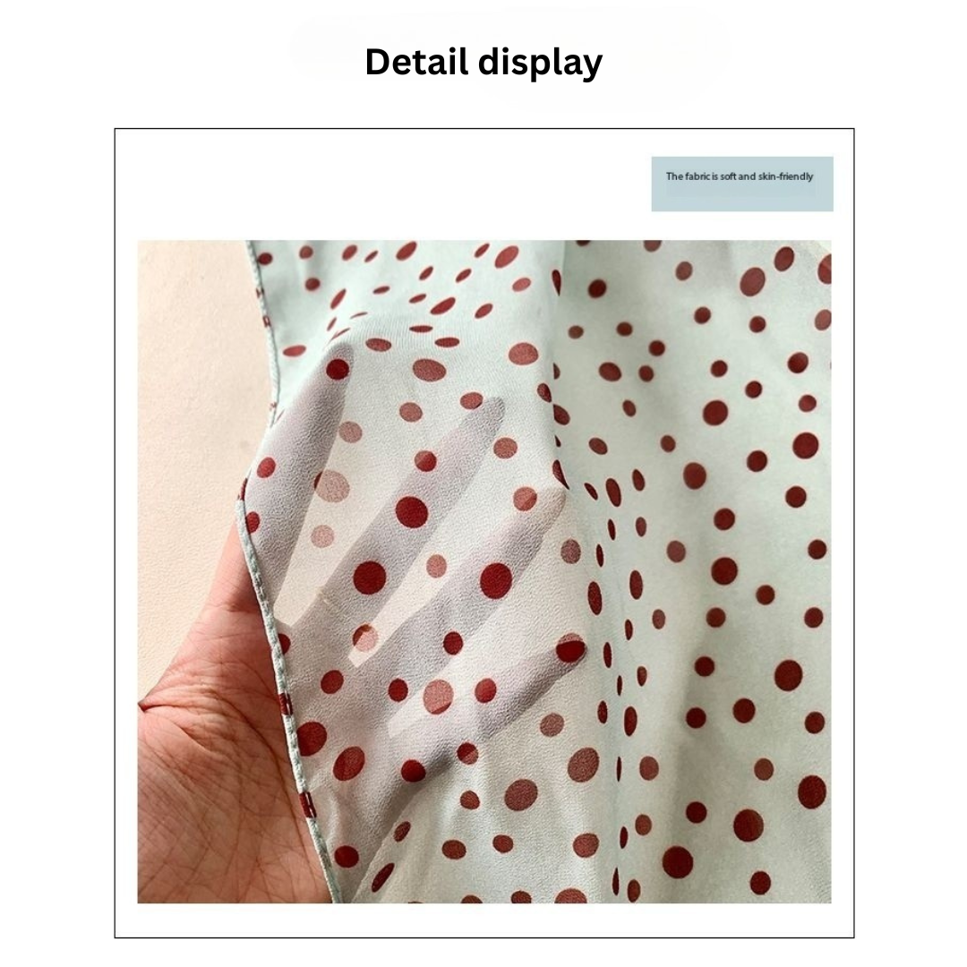 Elegant Polka Dot Silk Scarf for Women – Lightweight Retro Ribbon Neck Tie