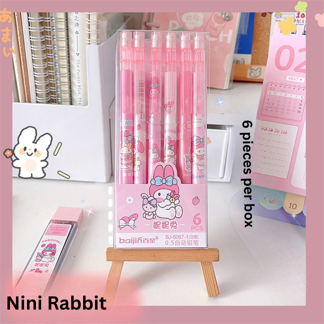 Automatic pencil box with peach dinosaur cartoon high-value movable pencils cute creative press pen