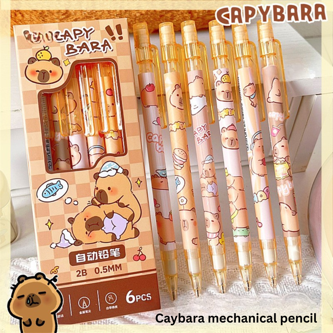 Automatic pencil box with peach dinosaur cartoon high-value movable pencils cute creative press pen