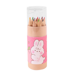 12-Color Bucket Colored Pencils for Kids - Short-Length Art Pencils for Drawing & Doodling, Ideal for School & Kindergarten
