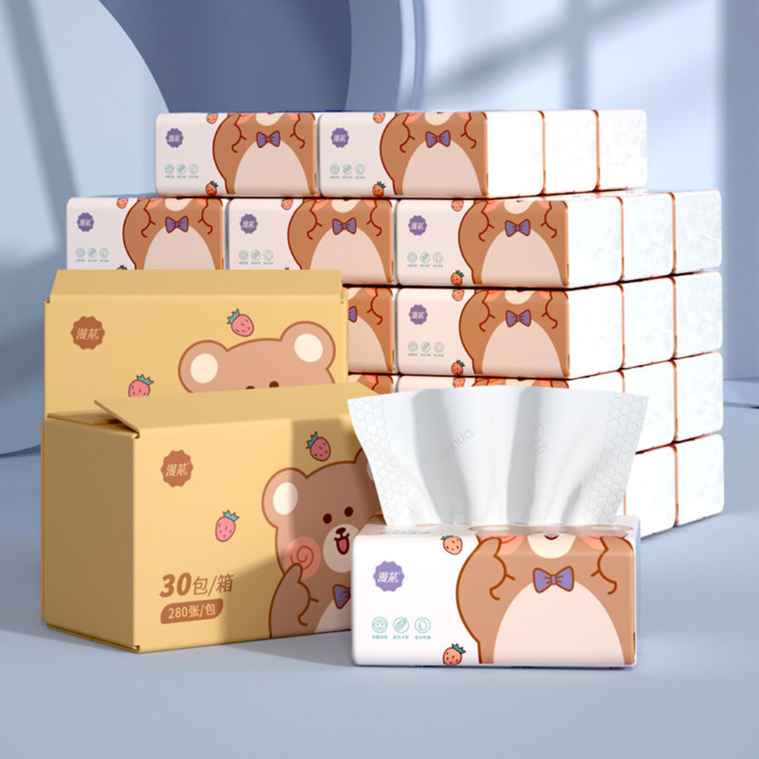 Douyin Trendy Large Flower Tissue Box (Full Box) - Affordable Household Paper Towels, Napkins, Baby Face Wipes, Toilet Paper Set