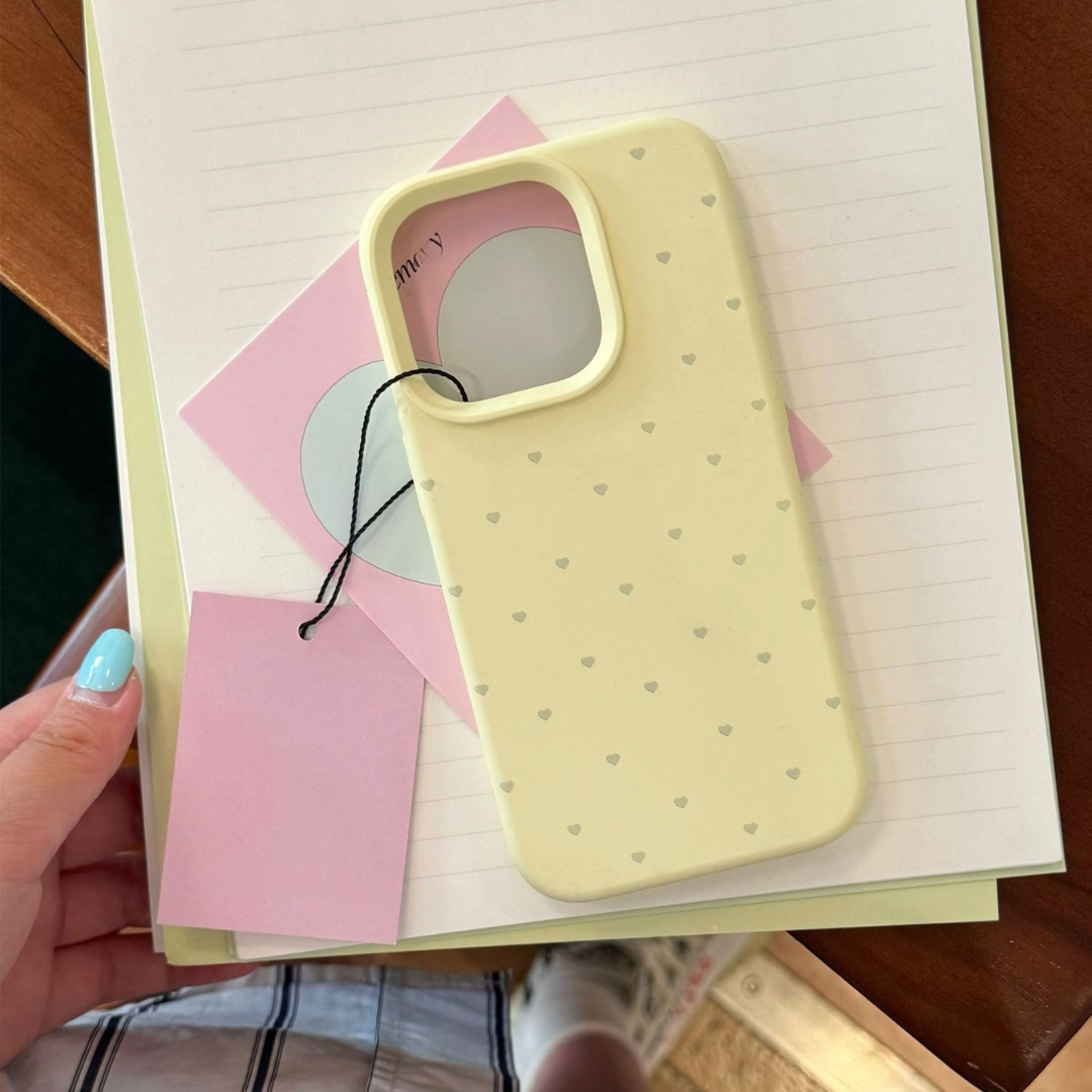 INS Heart Liquid Silicone and Hard Phone Case - Simple Couple Design for Apple Phones