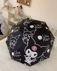 Kuromi Gothic Black UV Protection Automatic Umbrella – Stylish Sun & Rain Parasol for Women