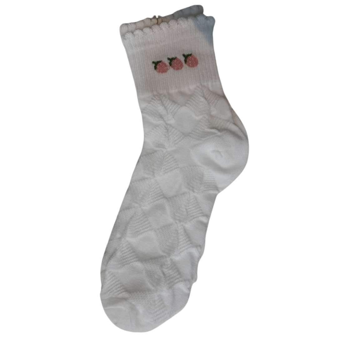 Pink Cute Women's Mid-Calf Socks - Korean Style, Sweet & Trendy, Sporty & Versatile