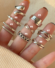 925 Sterling Silver Minimalist Combination Ring – Luxury Index Ring