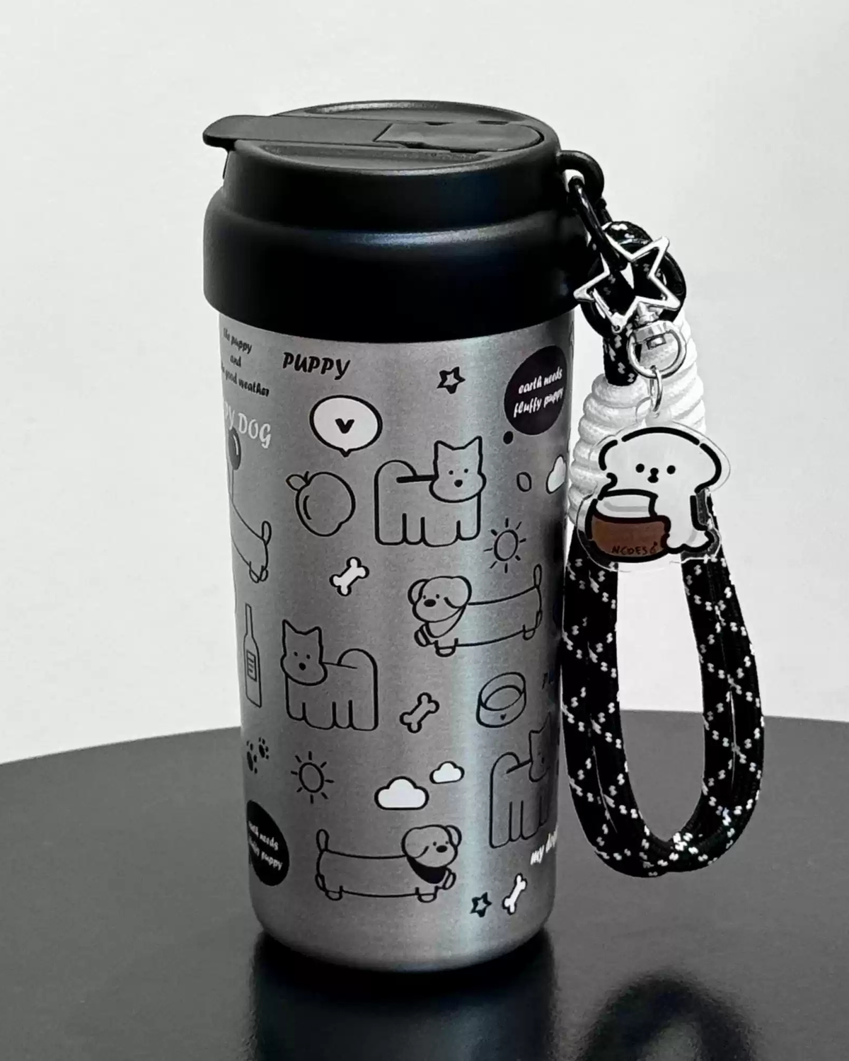 Cute Dog Park Ceramic Lined Insulated Tumbler with Straw, Large Capacity Thermal Coffee & Water Cup