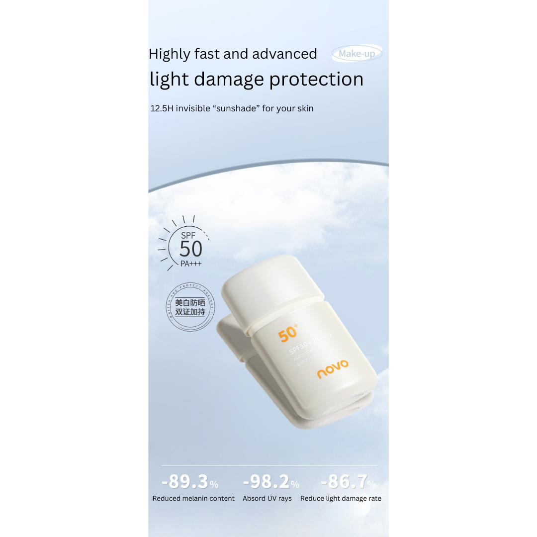 NOVO whitening sunscreen SPF50+ waterproof, sweat-proof and UV-proof