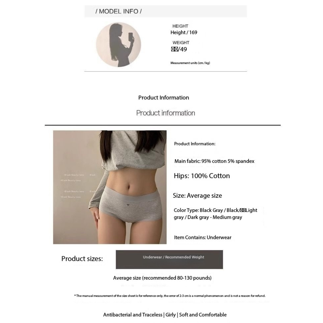Angharad Seamless Women’s Underwear – Cotton Antibacterial Gusset Mid-Rise Briefs