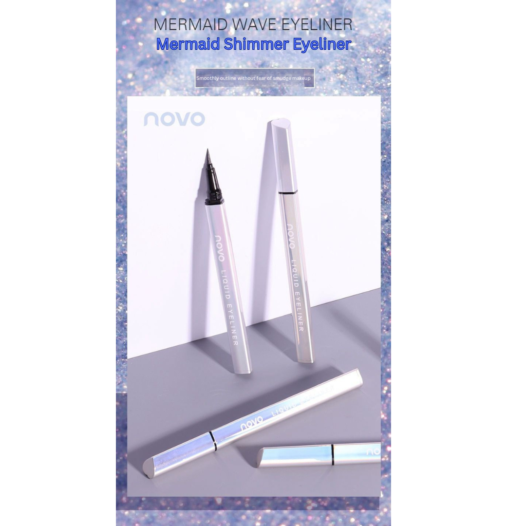 NOVO Mermaid Waterproof Eyeliner Pencil – Smudge-Proof, Long-Lasting, Quick-Drying Fine Tip