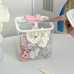 Hair Accessories Storage Box – Clear Organizer for Girls’ Hair Ties, Clips, and Jewelry