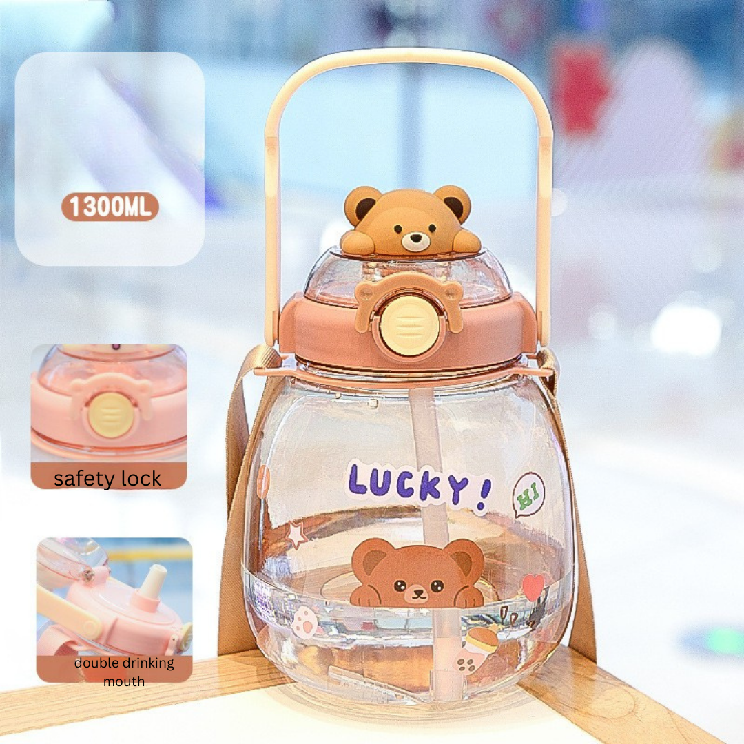 Internet celebrity big belly cup large capacity children's plastic water cup summer portable kettle student straw cup portable kettle customization