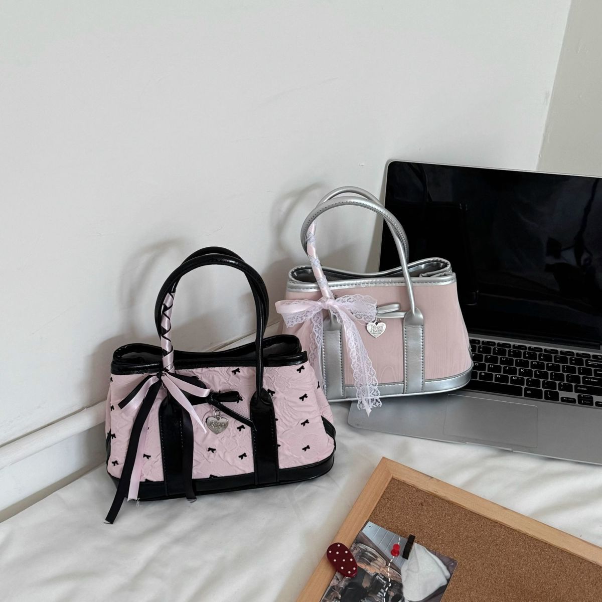 PARK DANCE Women’s Ballet-Inspired Tote Bag – Sweet and Edgy Bow Handbag