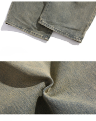 Men’s Loose Fit Vintage Washed Straight-Leg Street Style Jeans