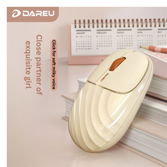 Dareu Wave Pattern Wireless Mouse – Silent, Rechargeable, Bluetooth & 2.4G, Universal for Desktop & Laptop