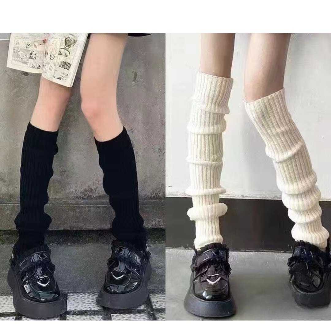 Lolita Knit Over-the-Knee Socks | Slimming & Versatile Mid-Length Japanese JK Calf Covers for Women