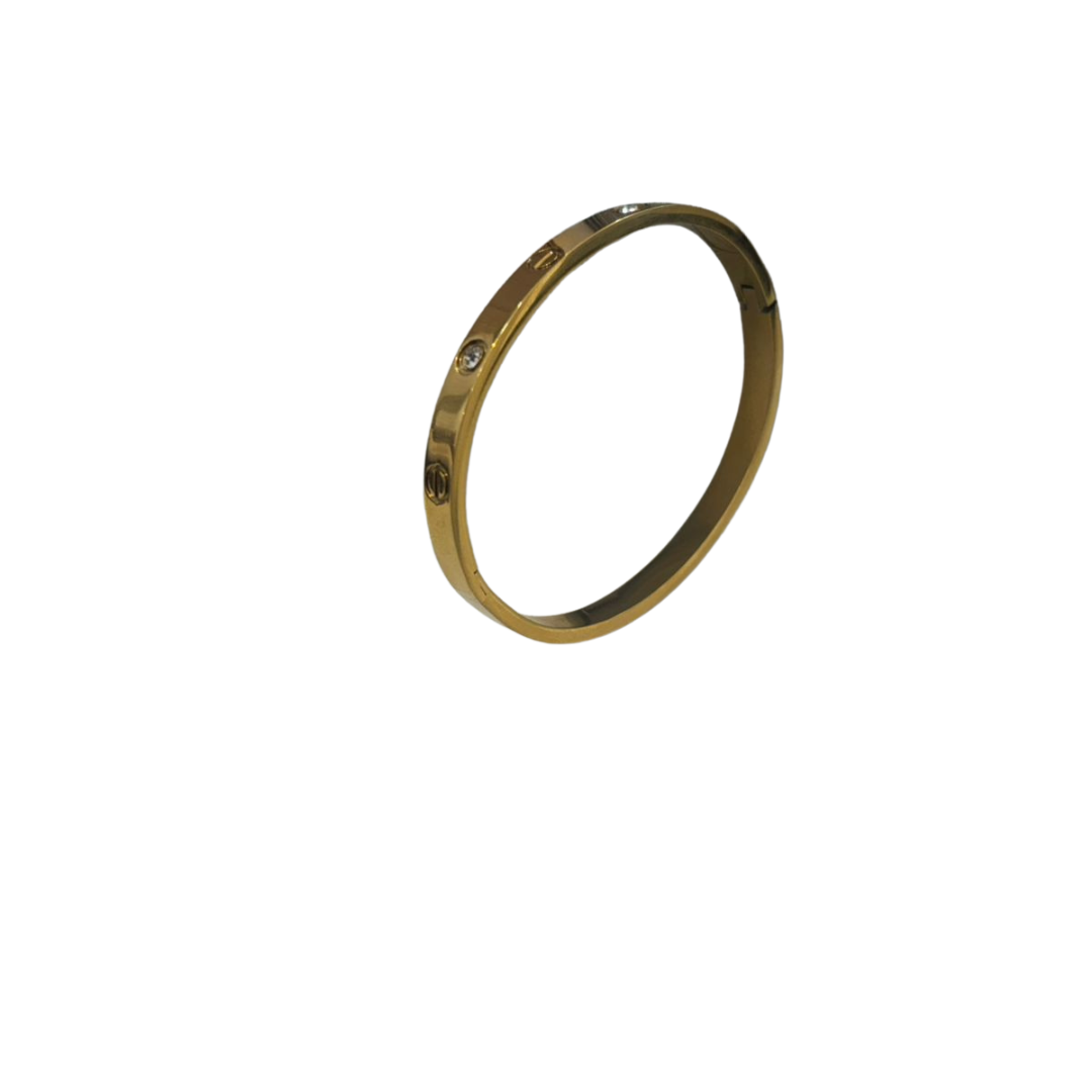 Titanium Steel Non-Fading Rhinestone Bracelet for Women – Rose Gold Oval Design, Trendy Ins Accessory