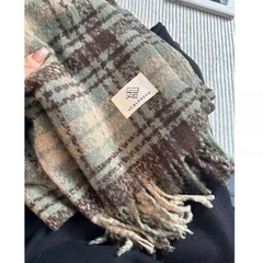 Korean  Warm Scarf for Women, White-Enhancing Tassel Faux Cashmere, Fashionable Neck Scarf