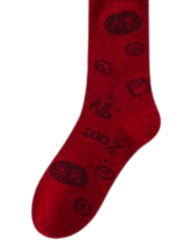 Red Lucky Mid Calf Socks Festive Matching Couple Socks