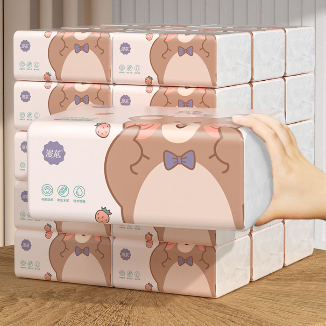 Douyin Trendy Large Flower Tissue Box (Full Box) - Affordable Household Paper Towels, Napkins, Baby Face Wipes, Toilet Paper Set