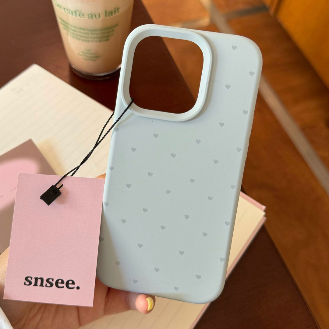 INS Heart Liquid Silicone and Hard Phone Case - Simple Couple Design for Apple Phones