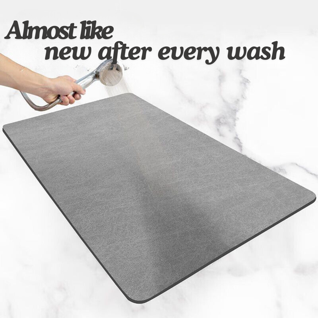Vintage Quick-Dry Diatomaceous Earth Bath Mat – Absorbent Non-Slip Bathroom Rug.